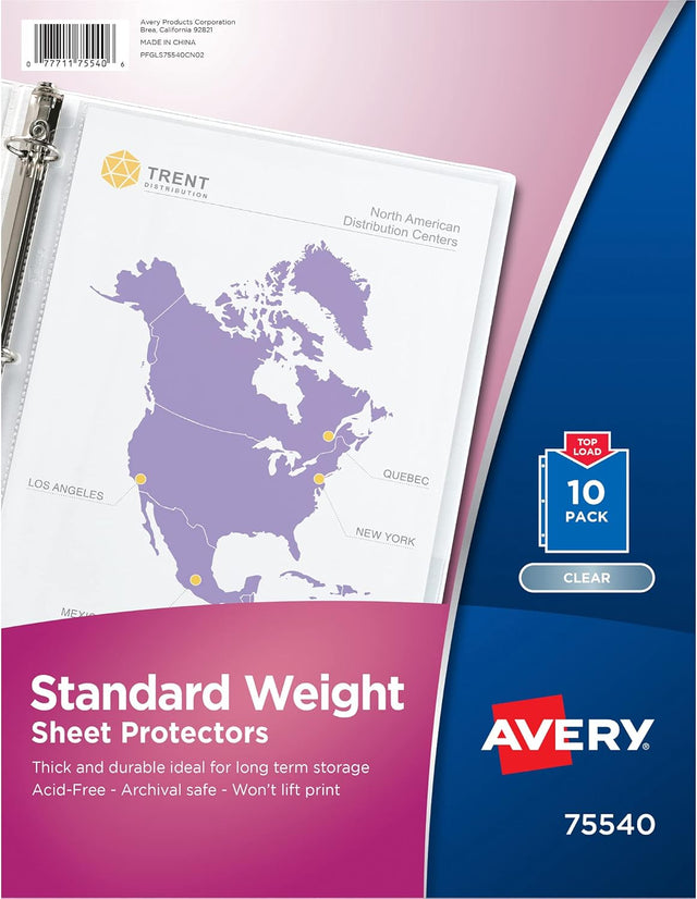 Avery Clear Standard Weight Sheet Protectors, 10 count-077711755406-LR-348698-1-LR eShop