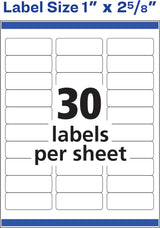 Avery Easy Peel Address Labels, 1" x 2.625" - White, 750 count-072782052607-LR-244453-2-LR eShop