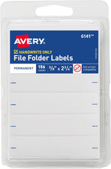 Avery File Folder Labels, 0.625" x 2.75" - White, 156 count-072782061418-LR-25130-1-LR eShop