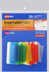 Avery Insertable Self-Adhesive Index Tabs with Printable Inserts - Assorted, 25 count-072782162283-LR-332986-1-LR eShop