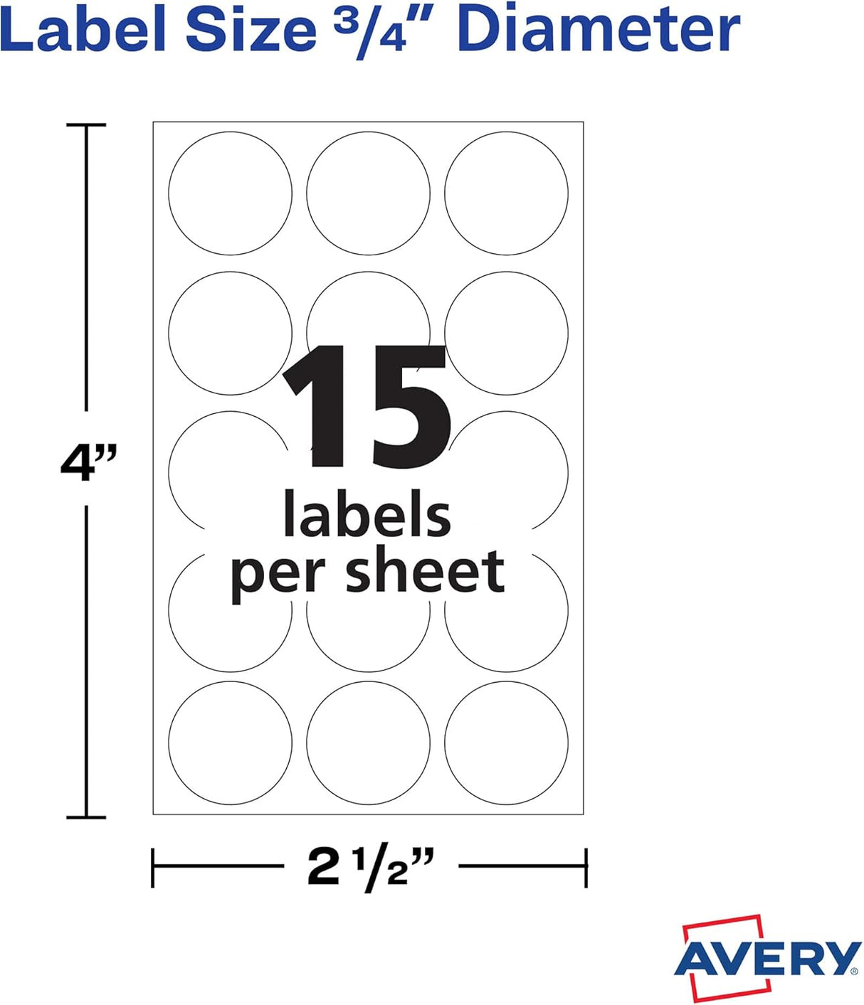 Avery Multi-Use 0.75" Round Removable Labels - White, 315 count-072782067380-LR-333582-2-LR eShop