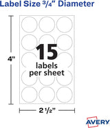 Avery Multi-Use 0.75" Round Removable Labels - White, 315 count-072782067380-LR-333582-2-LR eShop