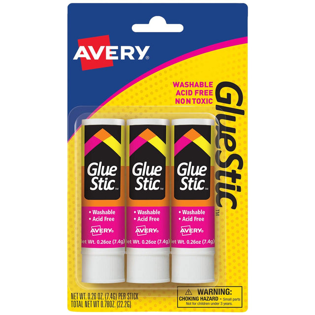 Avery Permanent Glue Stic - White, 3 count-071709001643-LR-227043-1-LR eShop