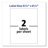 Avery TrueBlock Permanent Inkjet Shipping Labels, 5.5" x 8.5" - White, 50 count-072782081263-LR-282685-4-LR eShop
