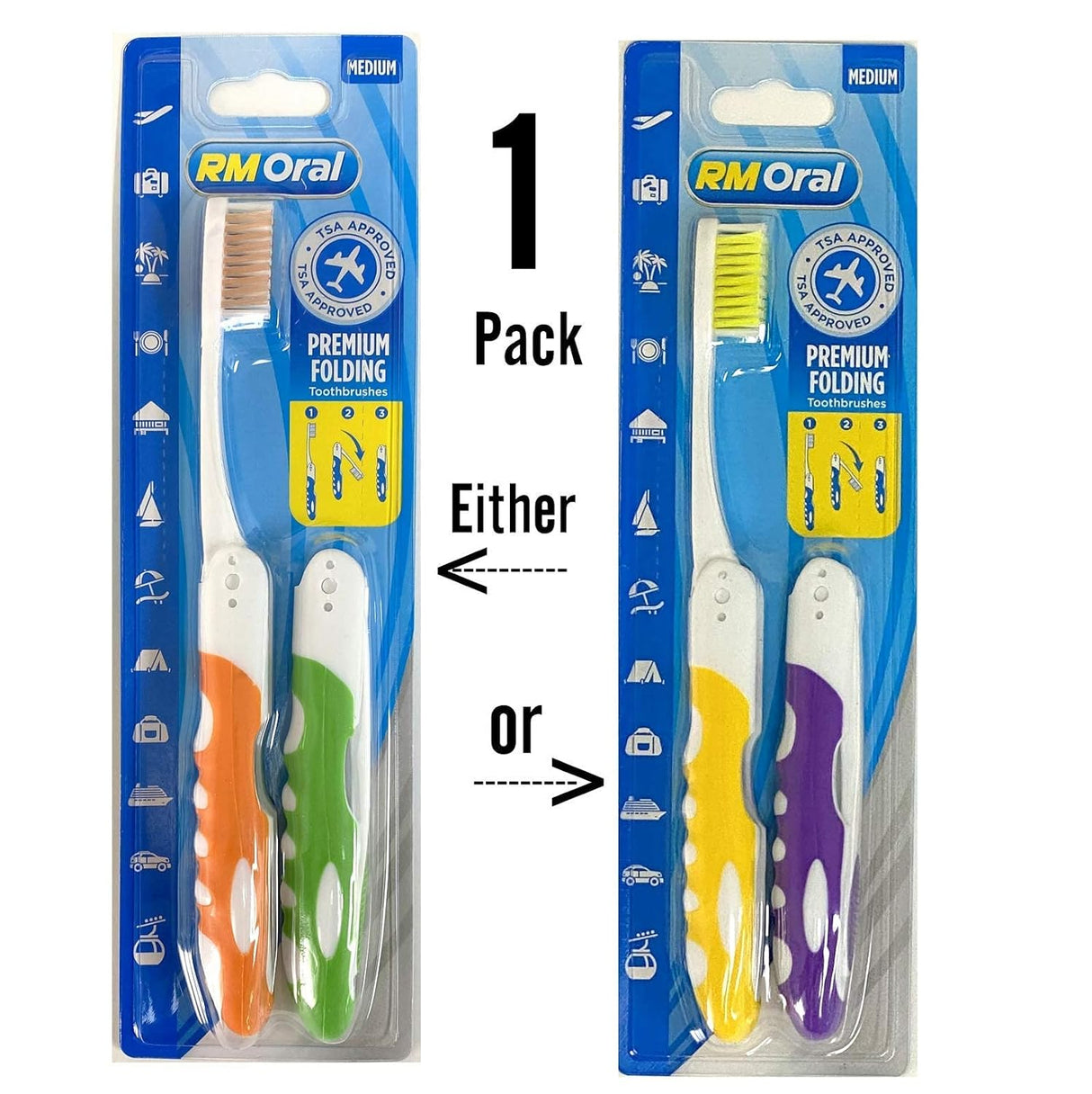 AZI Premium TSA Approved Travel Toothbrush - Assorted, 2 count-851944007767-LR-361043-5-LR eShop