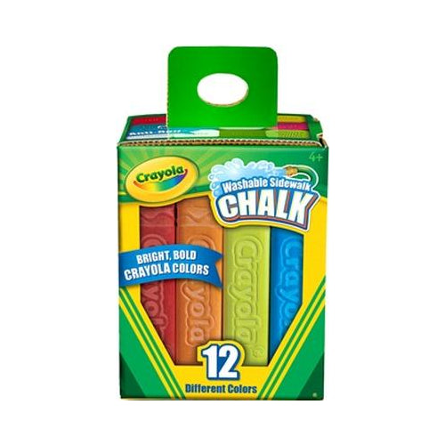 Crayola Outdoor Washable Sidewalk Chalk Colors  12 Count Child Ages 6+