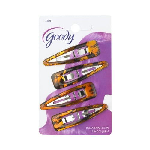 Goody Classic Shiny Tort Contour Clips, 4 CT