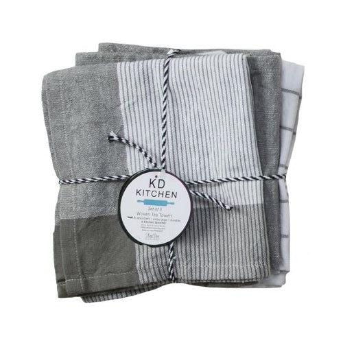 Kaydee Designs Graphite 3 Pc Tea Towel Set