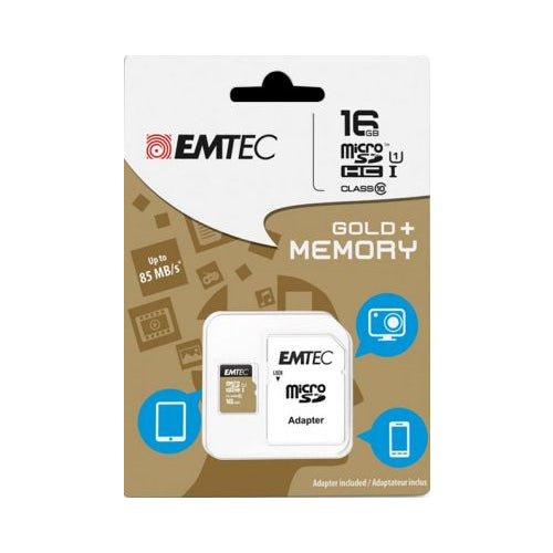 EMTEC MicroSDHC Class 10 Gold Plus with Adapter