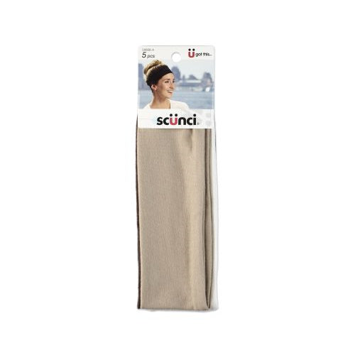 Scünci U Got This Wide Stretch Basic Neutral Headwraps, 5 CT