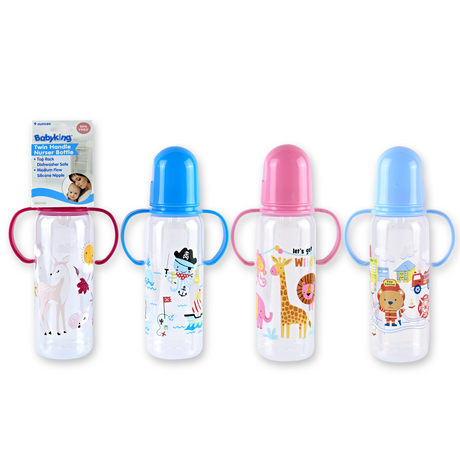 Babyking Printed Nurser Bottle With Twin Handles - Assorted, 9 oz-094606312001-LR-275253-1-LR eShop