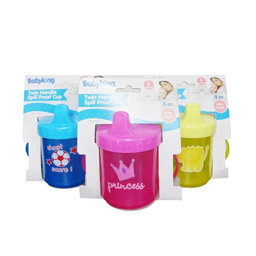 Babyking Twin Handle Spill Proof Cup - Assorted, 8 oz-094606175422-LR-353595-1-LR eShop