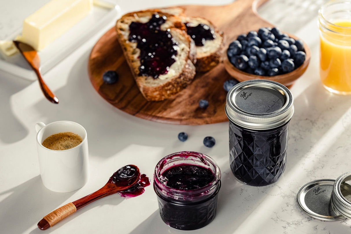 Ball Quilted Crystal Jelly Jars with Lids and Bands, Regular Mouth, Half Pint 8 oz, 12 Ct-014400812002-LR-362634-5-LR eShop