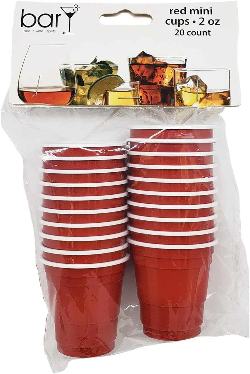 barY3 Disposable Red Mini Shot Glasses - 2 oz, 20 count-819507014584-LR-345322-1-LR eShop