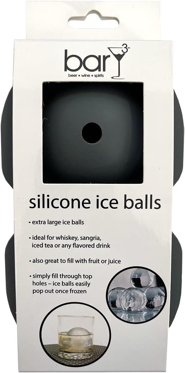 barY3 Gray Silicone Ice Tray, 2 cubes - Large Spheres-810027746818-LR-344974-1-LR eShop