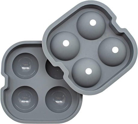 barY3 Gray Silicone Ice Tray, 4 cubes - Large Spheres-810027746825-LR-344975-2-LR eShop