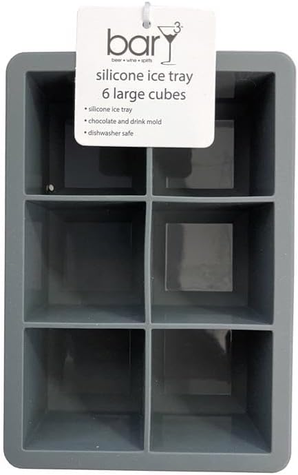 barY3 Gray Silicone Ice Tray, 6 cubes - Large Cubes-810027746849-LR-344977-1-LR eShop