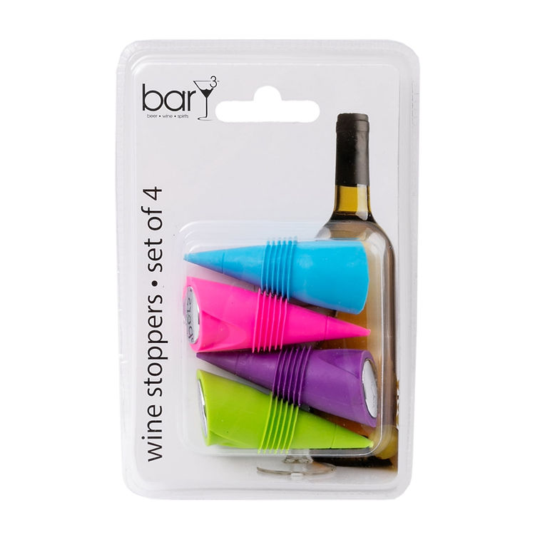 barY3 Silicone Wine Stopper - Assorted, 4 count-819507017882-LR-344962-1-LR eShop