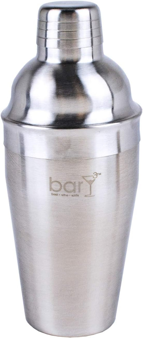 barY3 Stainless Steel Cocktail Shaker With Strainer - Silver, 18 oz-810027745552-LR-344953-2-LR eShop