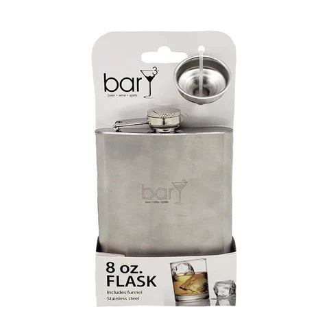 barY3 Stainless Steel Flask - Silver, 8 oz-819507013716-LR-344955-1-LR eShop