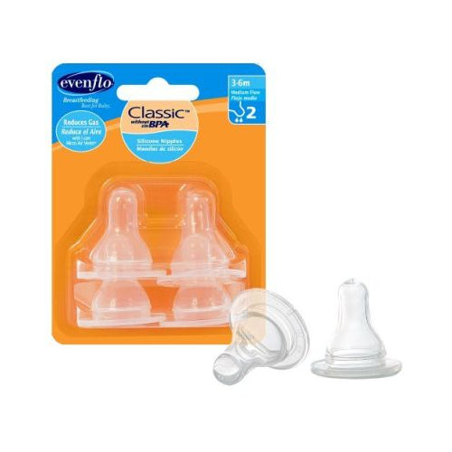 NIPPLES SILICONE MED FLOW 4PK