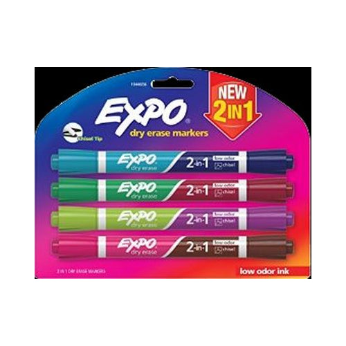 EXPO DRY ERASE 2IN1 ASST 4CT