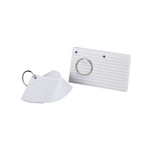 Just Flip-It™ Punched and Perforated Study Cards, Ruled, White