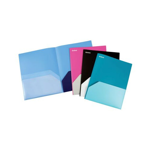 Oxford Poly Twisted Twin Pocket Folders, Letter Size, Assorted, 25-count