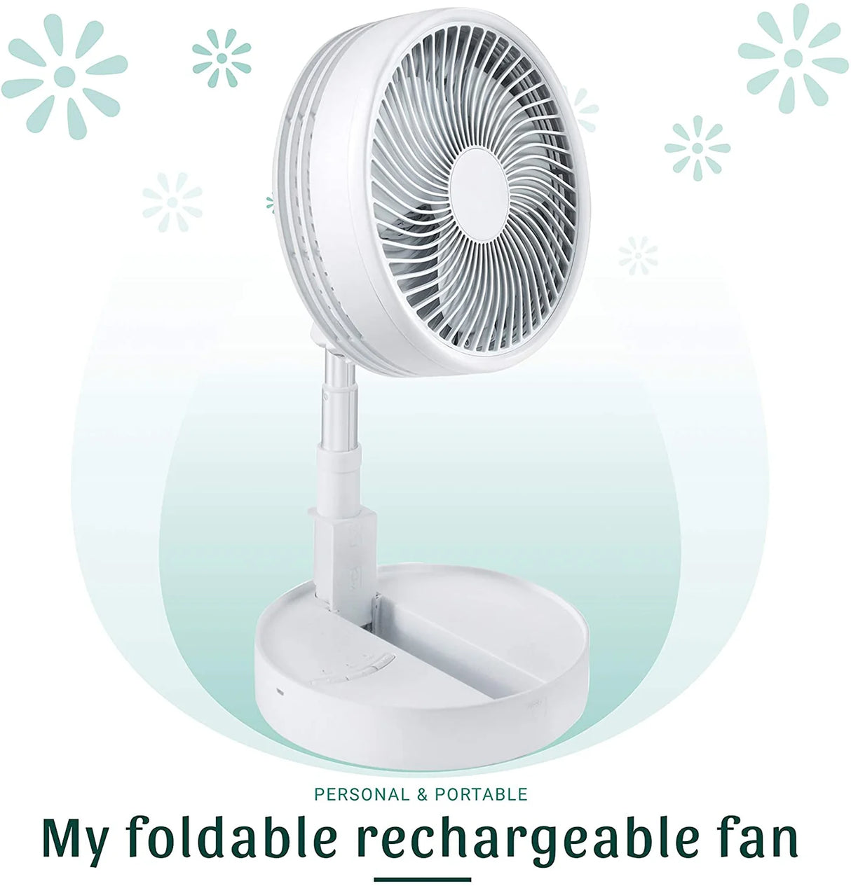 Bell + Howell My Foldaway Rechargeable Fan - White-080313070396-LR-340927-8-LR eShop