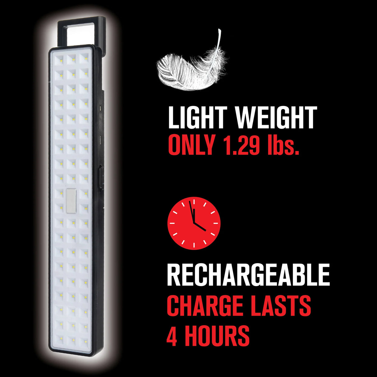 Bell + Howell Rechargeabe Lightbar Portable LED Lights - Black-080313085130-LR-352811-6-LR eShop