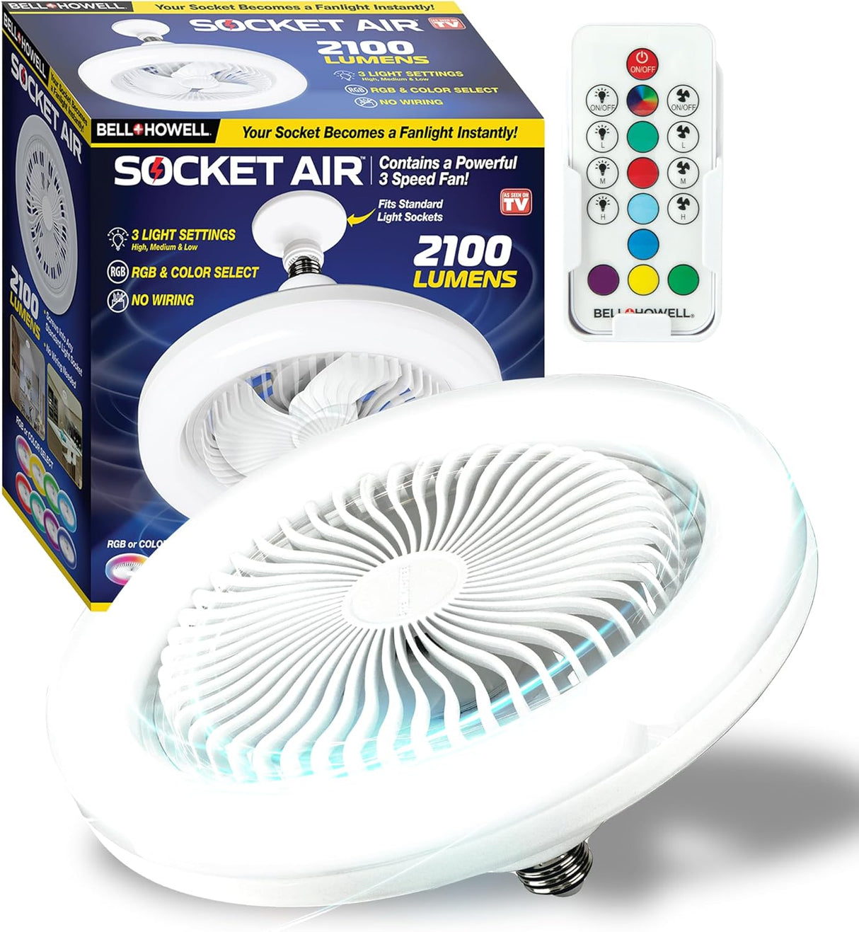 Bell + Howell Socket Air LED Color Changing Fan Light - White-080313023088-LR-357272-1-LR eShop