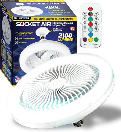 Bell + Howell Socket Air LED Color Changing Fan Light - White-080313023088-LR-357272-1-LR eShop