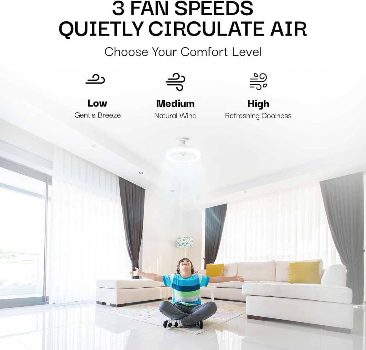 Bell + Howell Socket Air LED Color Changing Fan Light - White-080313023088-LR-357272-4-LR eShop