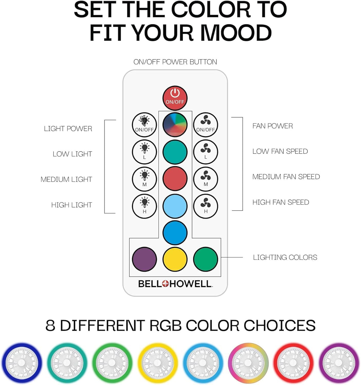 Bell + Howell Socket Air LED Color Changing Fan Light - White-080313023088-LR-357272-5-LR eShop