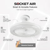 Bell + Howell Socket Air LED Color Changing Fan Light - White-080313023088-LR-357272-8-LR eShop