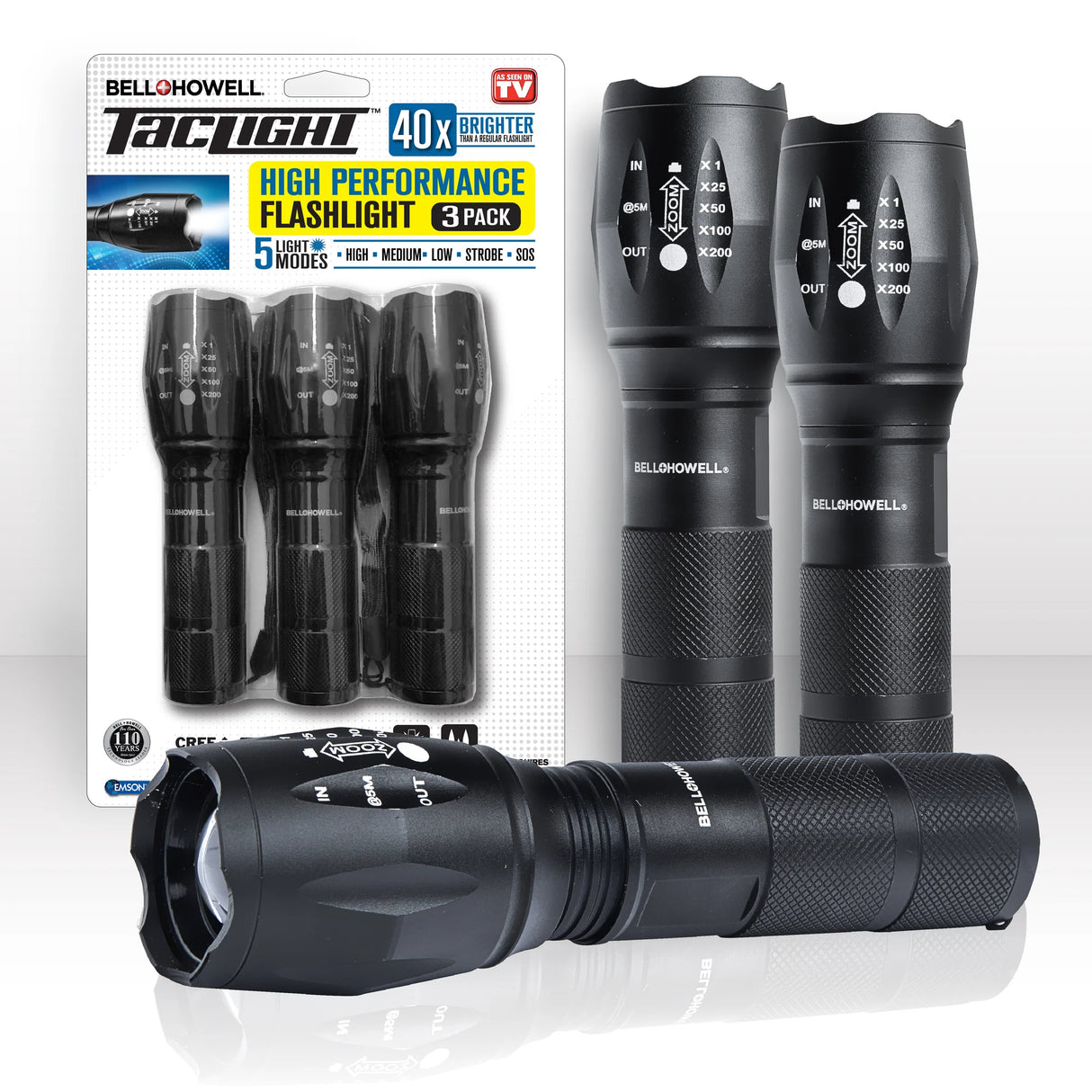 Bell + Howell TacLight High Performance Flashlight, 3 count-080313070006-LR-340931-1-LR eShop