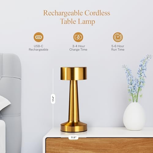Bell + Howell The Chelsea Gold Modern LED Table Lamp - Gold-080313029028-LR-357277-2-LR eShop