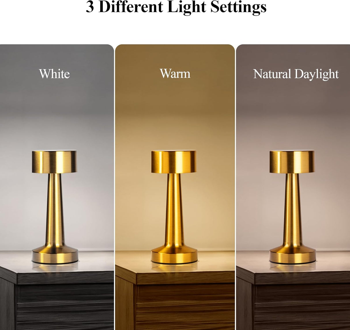 Bell + Howell The Chelsea Gold Modern LED Table Lamp - Gold-080313029028-LR-357277-7-LR eShop