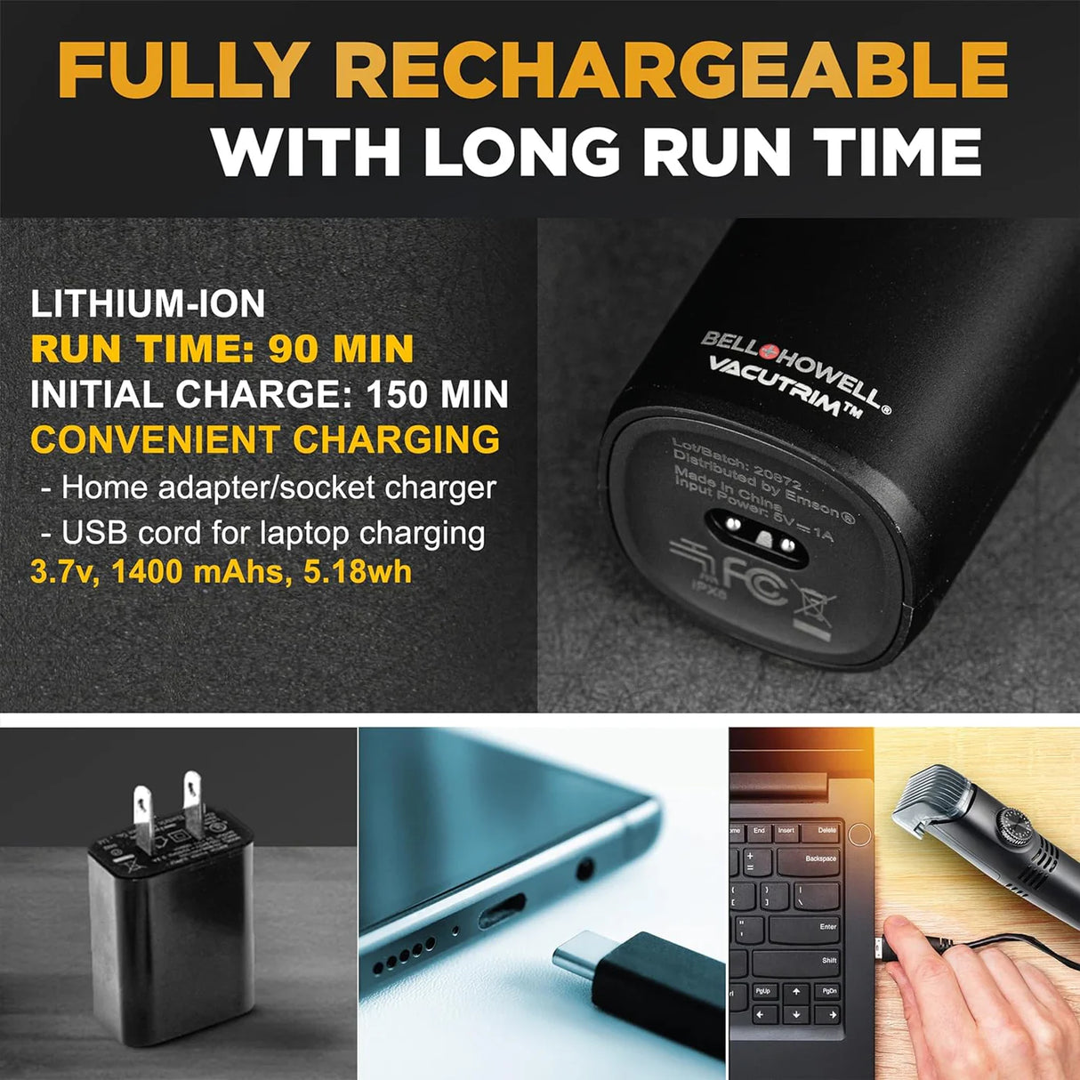 Bell + Howell VacuTrim Rechargeable Hair Clipper-080313087608-LR-352830-4-LR eShop