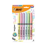 BiC Brite Liner Grip Pocket Highlighter - Assorted Pastels, 6 count-070330364110-LR-336912-1-LR eShop