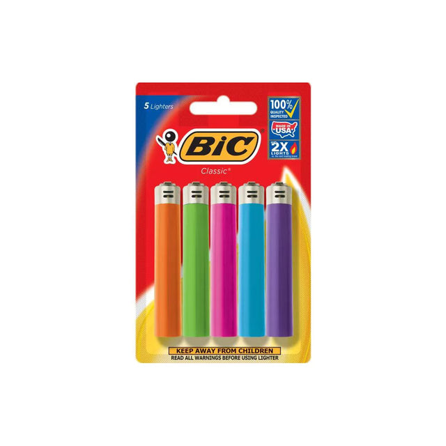 BiC Classic Pocket Lighter - Assorted, 5 count-070330603158-LR-171303-1-LR eShop