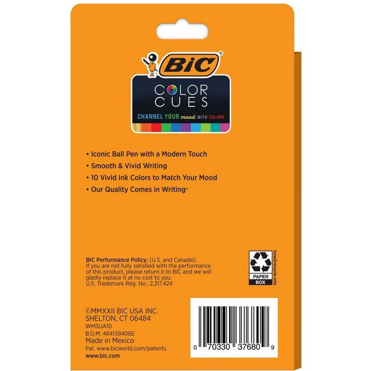 BiC Cristal Color Cues Ballpoint Pen - Assorted, 10 count-070330376809-LR-349267-3-LR eShop