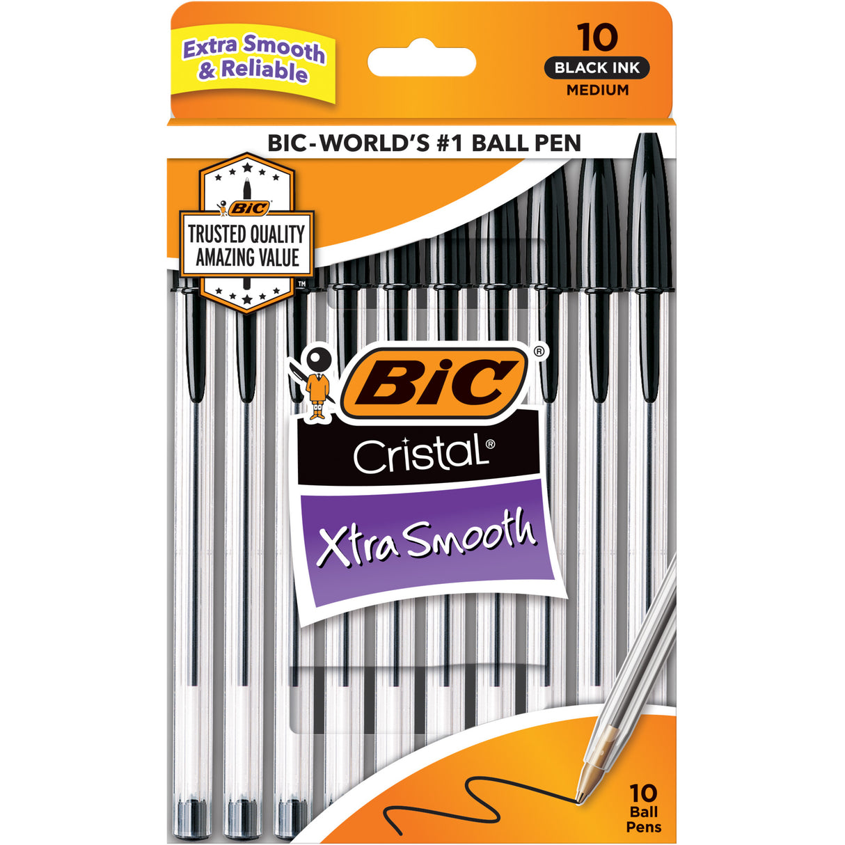 BiC Cristal Xtra Smooth Ballpoint Pen - Black, 10 count-070330682719-LR-41624-1-LR eShop
