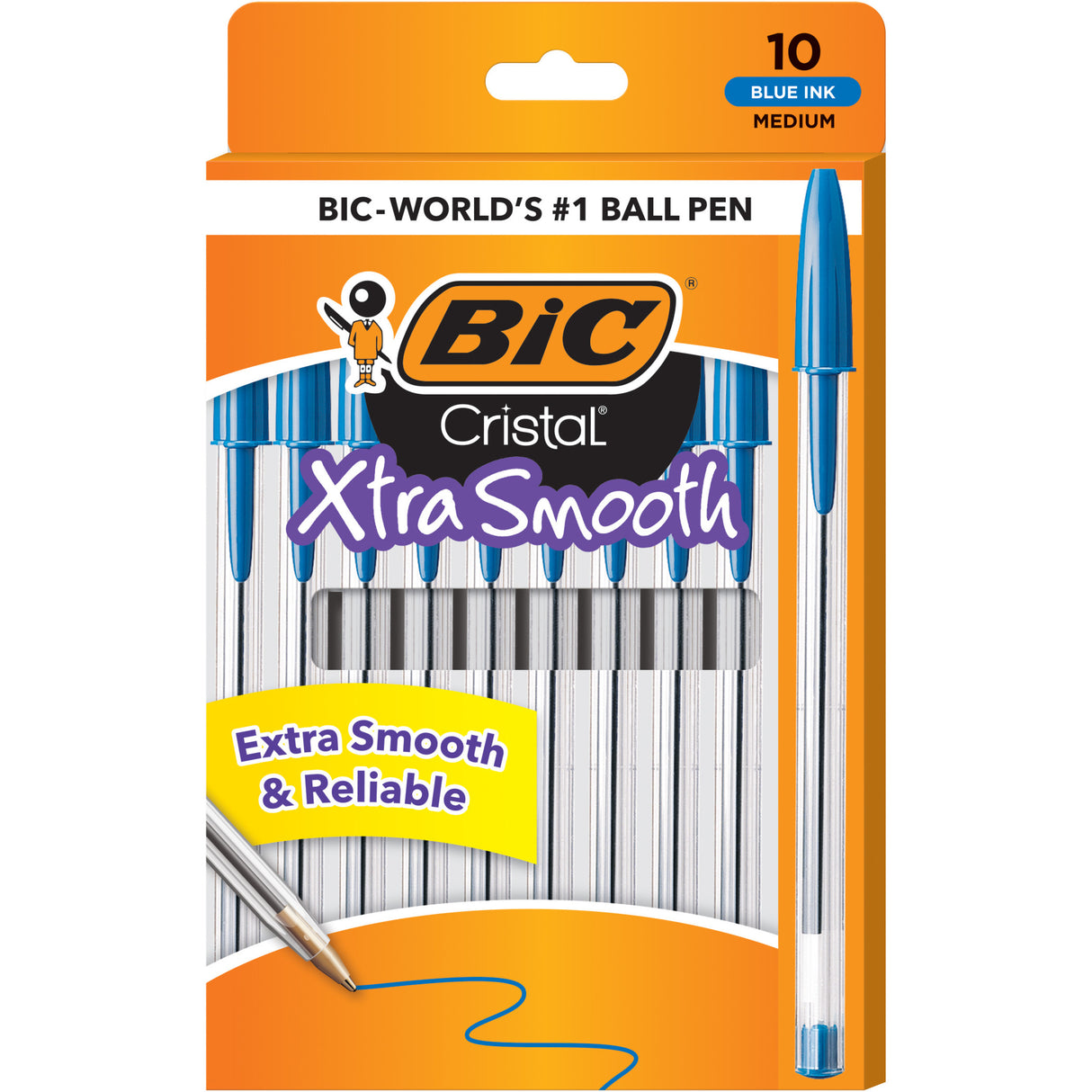 BiC Cristal Xtra Smooth Ballpoint Pen - Blue, 10 count-070330682726-LR-27219-1-LR eShop