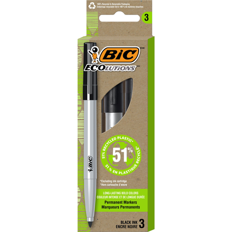 BiC ECO-lutions Recycled Fine Point Permanent Marker - Black, 3 count-070330373747-LR-349275-1-LR eShop