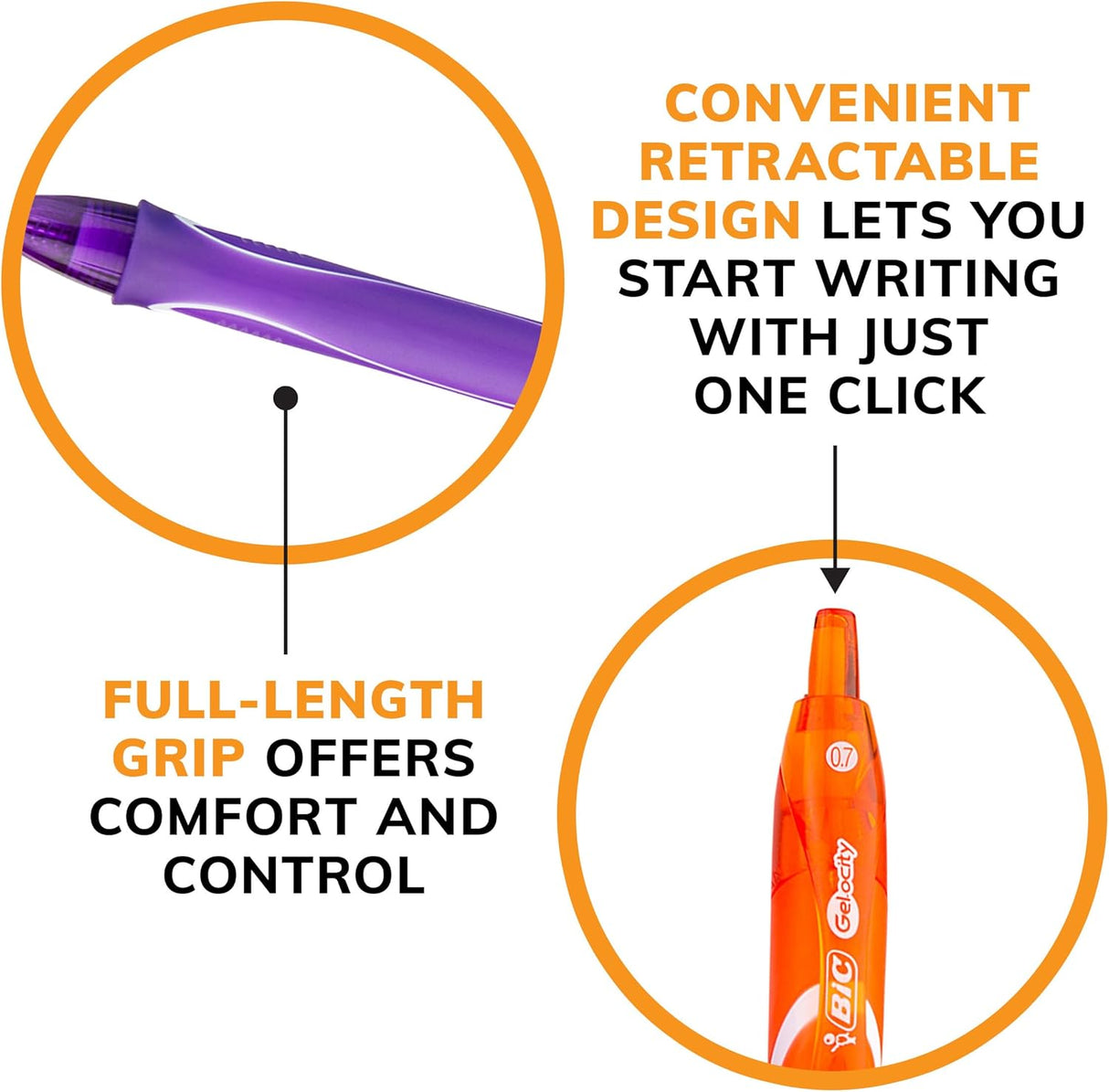 BiC Ge-locity Quick Dry Retractable Pens - Assorted, 8 count-070330355651-LR-340224-10-LR eShop