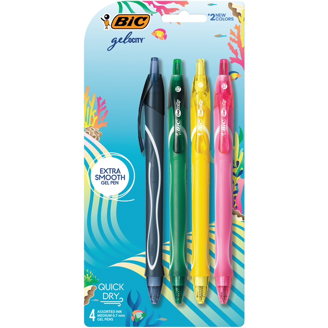 BiC Gel-ocity Retractable Pen - Ocean Colors, 4 count-070330378711-LR-349371-1-LR eShop