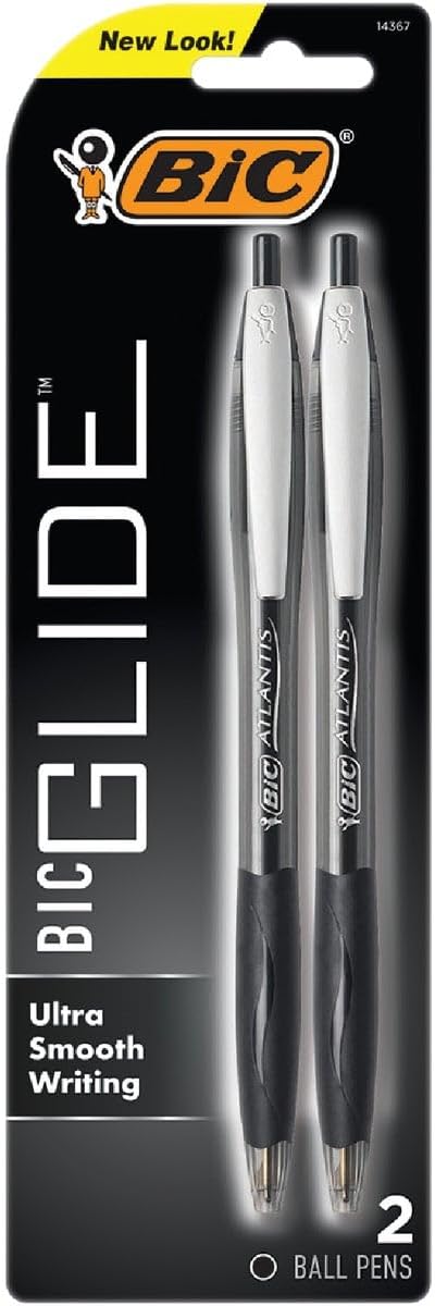 BiC Glide Retractable Ballpoint Pen - Black, 2 pack-070330143678-LR-144731-1-LR eShop