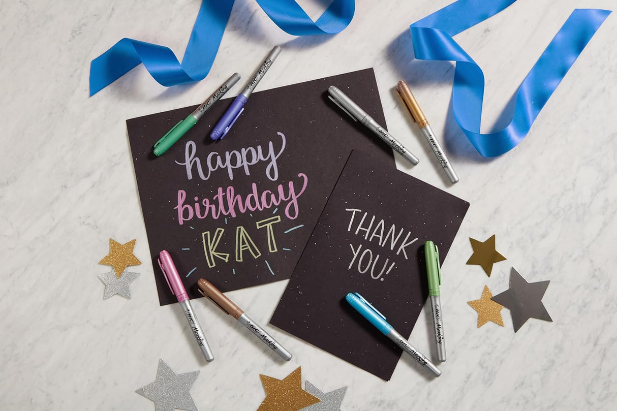 BiC Intensity Fine Point Permanent Markers - Assorted Metallics, 8 count-070330348578-LR-349274-5-LR eShop