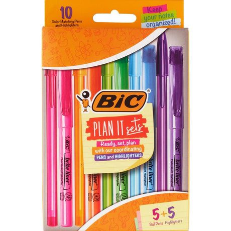 BiC Plan It Pens and Highlighters Set - Assorted Colors, 10 count-070330376991-LR-349396-1-LR eShop
